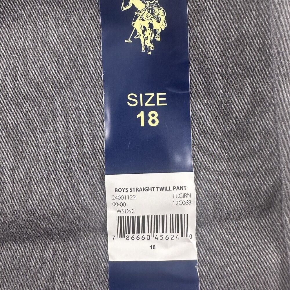 US POLO ASSN. Boys Size 18 Dark Gray 5 Pocket Jeans Brand New, Reinforced Knee - Picture 15 of 16